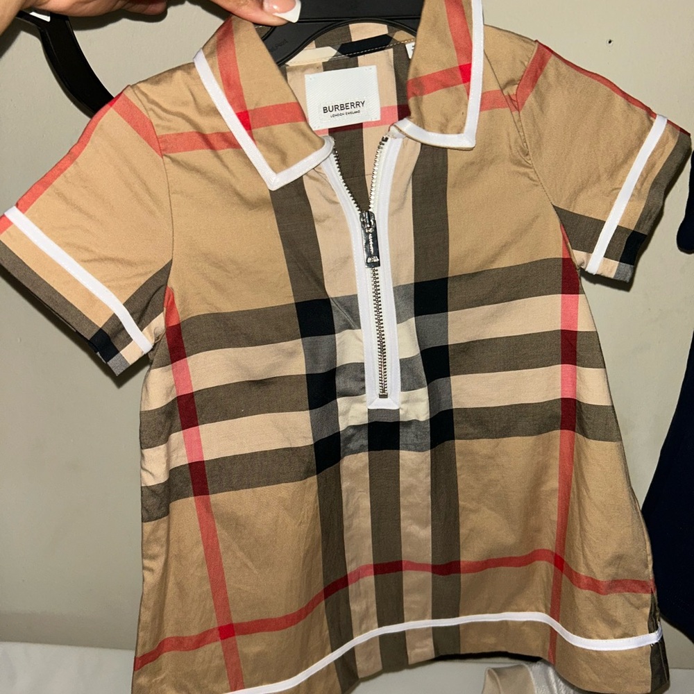 Burberry Kids Tan Checkered Shirt